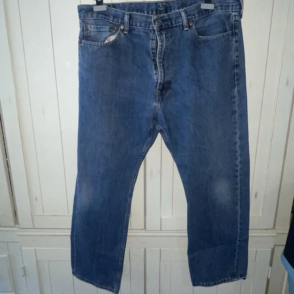 Levi's 505 Regular Fit Jeans Men's 40x30 Dark Stonewash Straight Leg Blue Denim